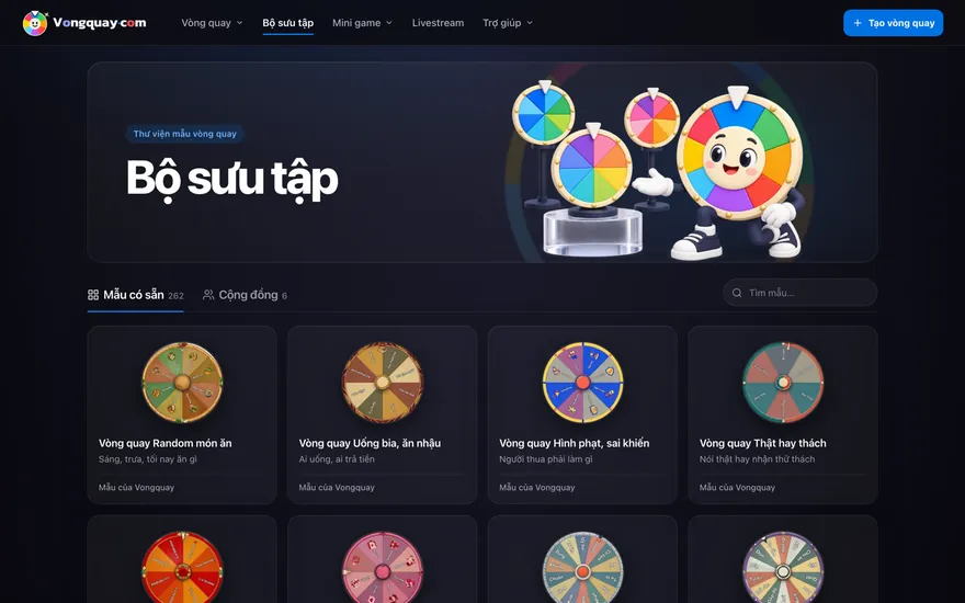 Bộ sưu tập các mẫu vòng quay theo chủ đề